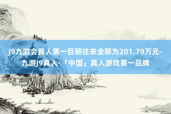 J9九游会真人第一巨额往来金额为201.79万元-九游J9真人·「中国」真人游戏第一品牌