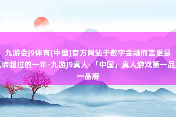 九游会j9体育(中国)官方网站于数字金融而言更是真谛超过的一年-九游J9真人·「中国」真人游戏第一品牌